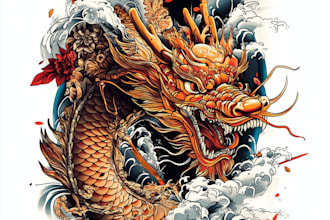 make super artistic tattoo designs in japanese style