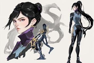 design stylized or realistic character concept art