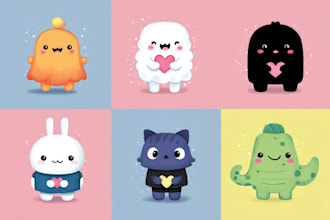 create funny and cute kawaii animal illustration t shirt designs