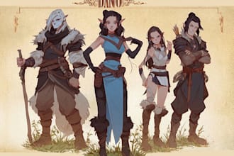 fantasy illustration for dnd party