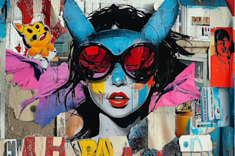 create a unique street pop art collage