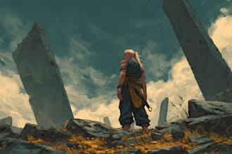 do complex digital paintings and illustrations