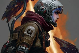 design sci fi character illustration or sci fi character art