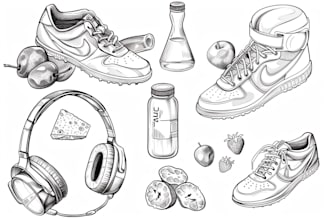 draw detailed line art of any kinds product, food, sketch