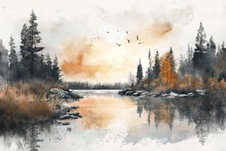 paint landscapes in watercolor