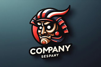 create woman character with japanese mask logo in very short time