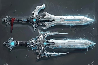 create weapon concept art for you