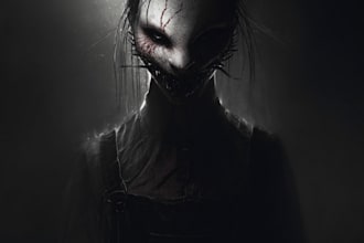draw horror dark character art illustration for tshirt