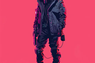 create cyberpunk character art