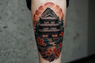 making a japanese style tattoo design and art