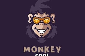 design a modern monkey logo for your business
