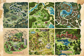map illustration rv park fantasy map design map maker city map fantasy map maker