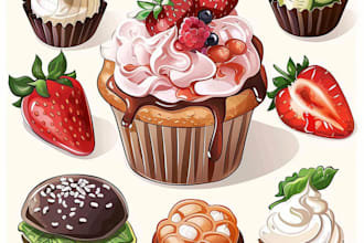 draw delicious food vector