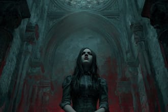 draw a detailed dark art illustration