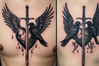minimalist unique tattoo sketch, sleeve tattoo design