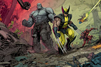 draw cinematic comic book scenes and action panels