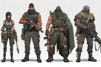 draw tactical, warrior or military themed illustrations