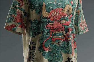 create a japanese t shirt illustration