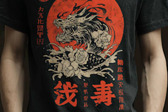 draw japanese t shirt illustration