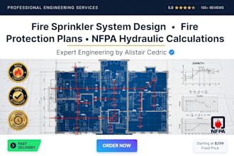 design fire sprinkler system fire protection plan and nfpa hydraulic calculation