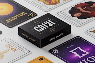 design card game board game affirmation cards card box mockup rule book design