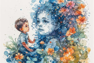 draw custom watercolor illustrations