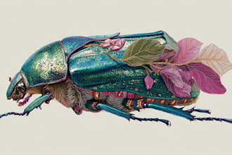 draw high quality animal, insect, and botanical art