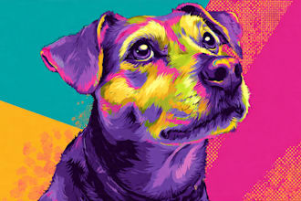 draw custom pet portrait in pop art style
