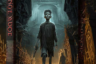 design a terrifying horror book cover that sells