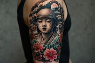 create a tattoo design in japanese style