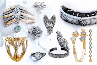 draw a jewelry design, illustration or a sketch of jewelry