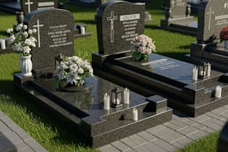 create 3d grave design, 3d headstone, tombstone design, memorial design