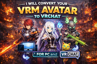 convert your vrm avatar to vrchat PC and quest avatar