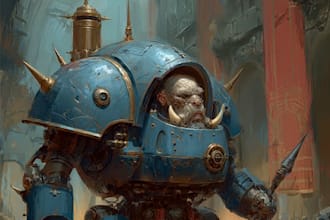create dark sci fi warhammer 40k character art