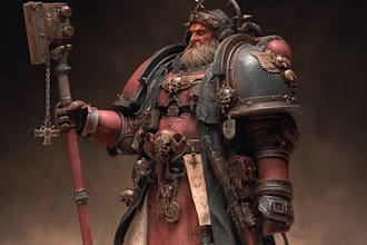 create epic warhammer 40k character art