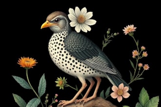 draw an animal and botanical illustration