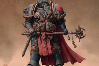 draw epic warhammer 40k character art