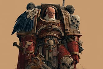 design custom warhammer 40k characters in grimdark style