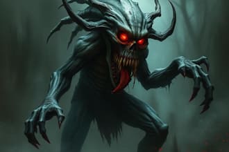 design scary horror creature and character concept art
