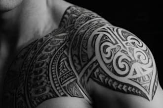 design a polynesian maori tribal tattoo