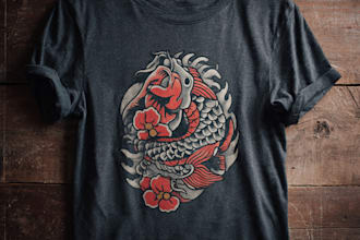 illustration in traditional tattoo or vintage graphic shirt design