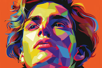 draw a portrait in pop art style