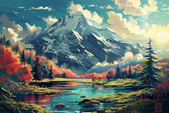 create professional landscape digital art