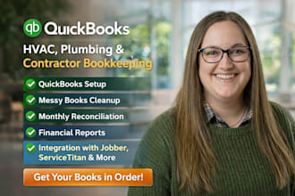 do quickbooks setup and bookkeeping for hvac, plumbing and contractors