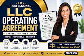 draft professional llc operating agreement for any state