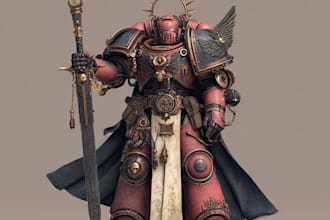 design custom warhammer 40k characters and illustrations