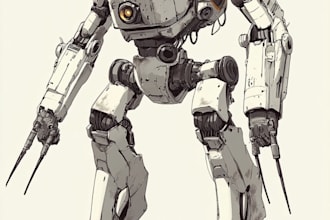 draw high quality robot, mecha concepts