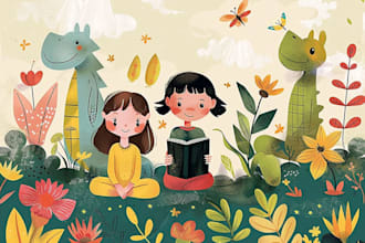 create vector children illustration