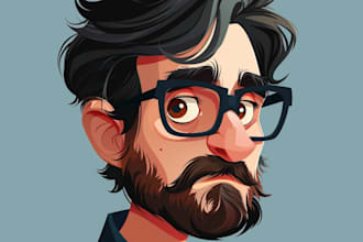 draw funny cartoon character, caricature, portrait