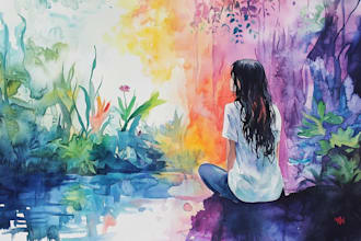 draw a unique watercolor illustration